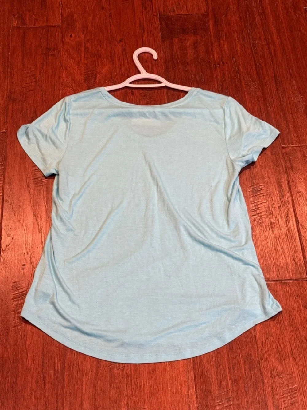 Large Stylus Light Blue V-Neck Women’s Tee - Casual Everyday Top